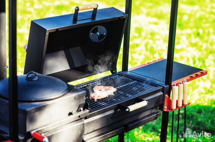 Мангал с крышей и печью под казан + доставка