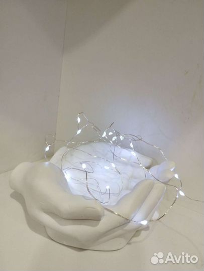 Ладони кашпо ваза из гипса в подарок