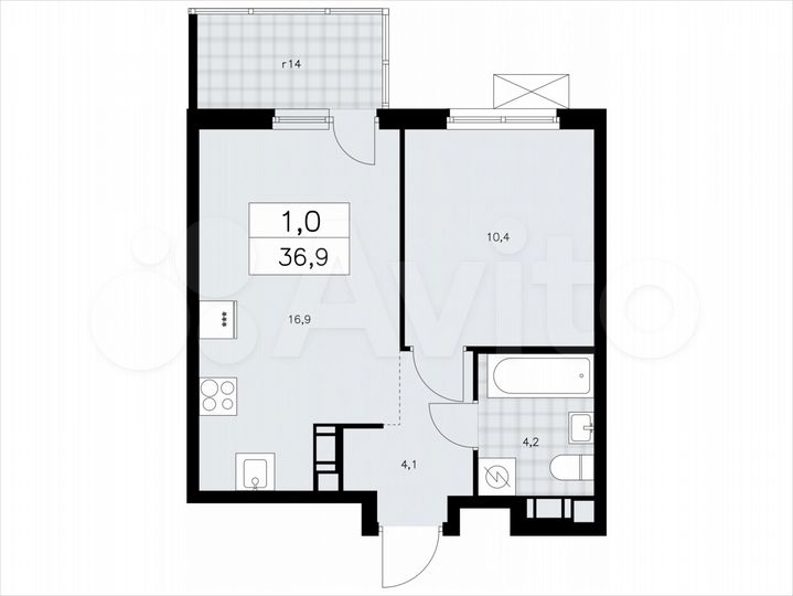 1-к. квартира, 36,9 м², 10/11 эт.