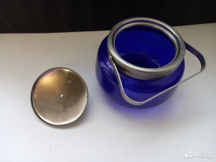 Сахарница цветное стекло СССР