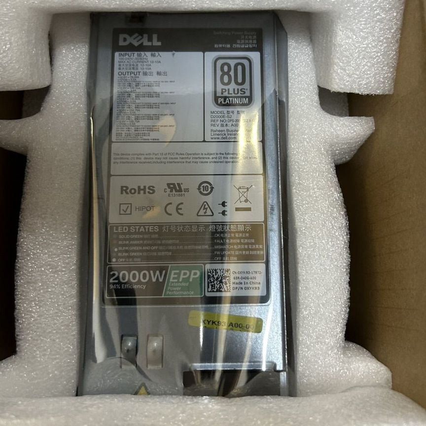 [0XYK93] Блок Питания Dell 2000w Epp 0xyk93 D2000e-S2
