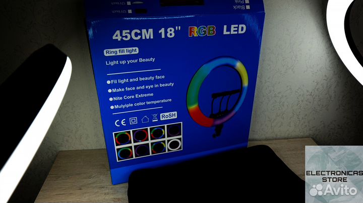 Кольцевая Лампа 45 см со Штативом RL-18 v.2