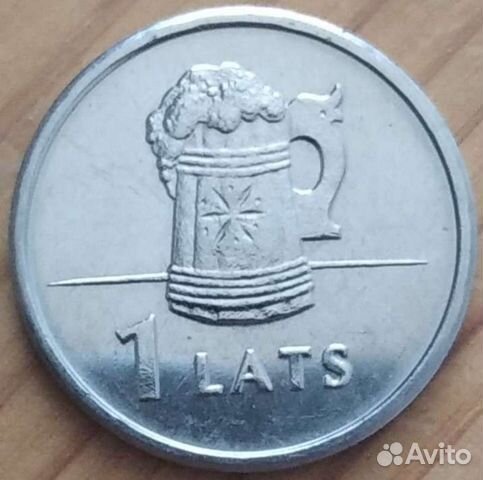 Монета 1 лат 2011 г. Пивная кружка