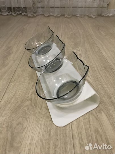 Миска тройная на подставке для кошек и собак