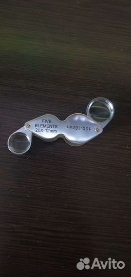 Лупа ювелира 10х&20х универсальная