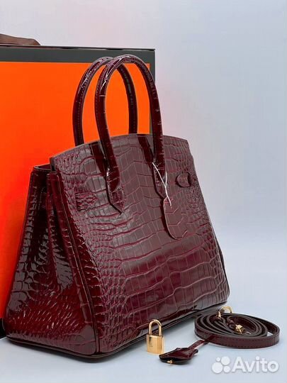 Сумка Hermes birkin лаковая кожа крокодил