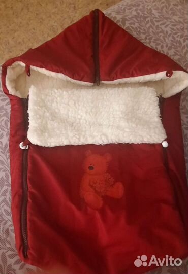 Зимний конверт в коляску на овчине