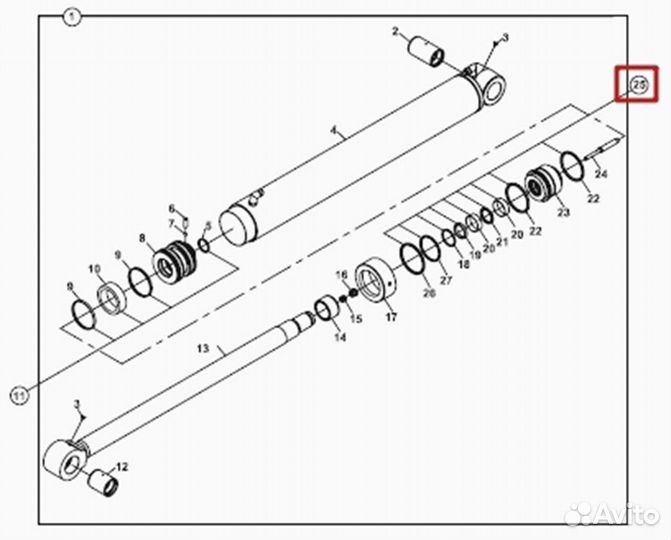 Ремкомплект г/ц рукояти (оголовок) Hidromek