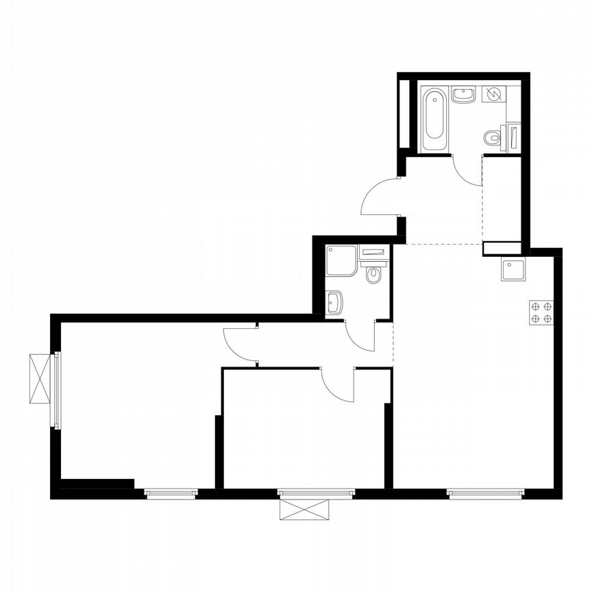 2-к. квартира, 68,8 м², 2/33 эт.