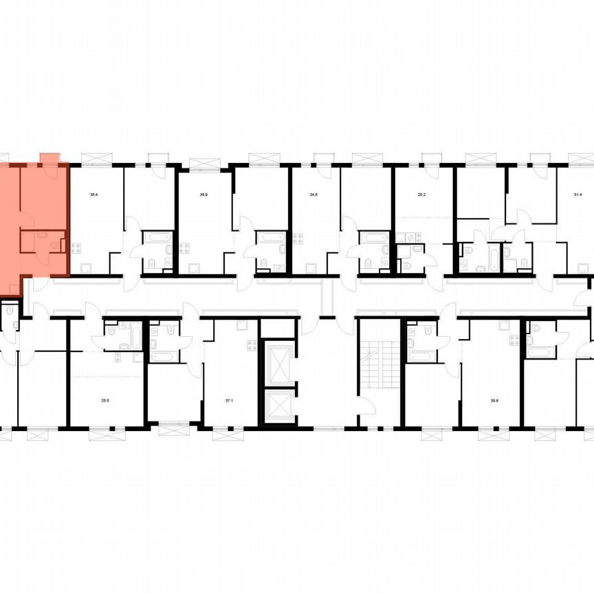 2-к. квартира, 57,7 м², 7/9 эт.