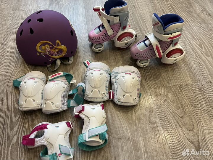 Роликовые коньки детские с защитой