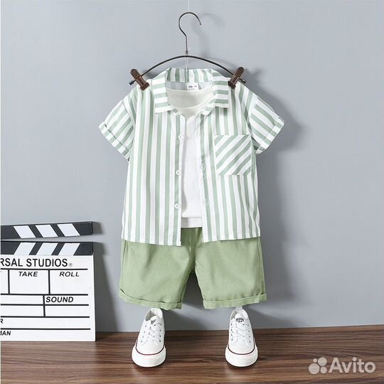 Одежда для мальчика (рубашка+майка+шорты) комплект