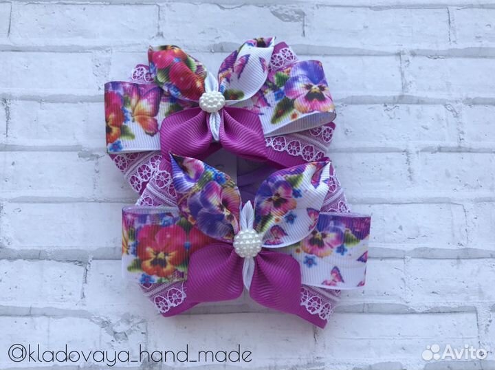 Бантики для волос канзаши