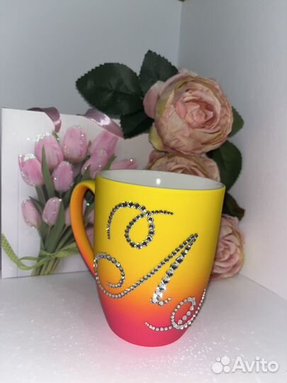 Кружка подарочная со стразами