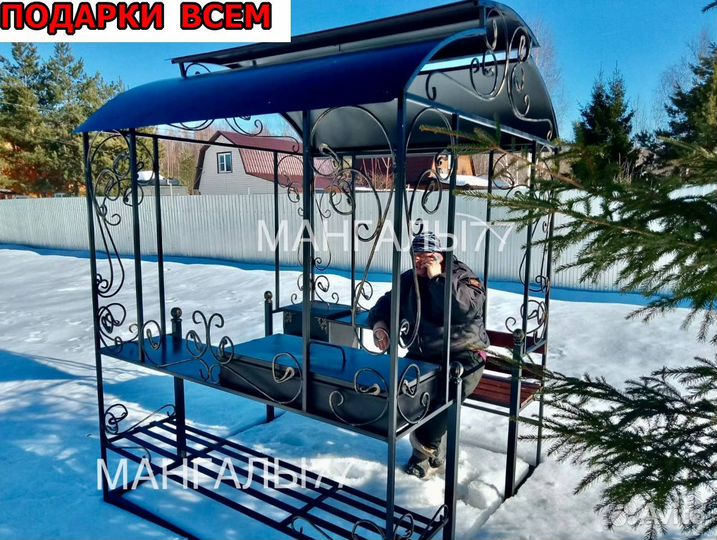 Кованные мангалы с крышей