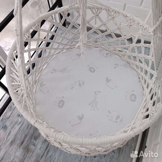 Круглая люлька для новорожденных макраме d75 см