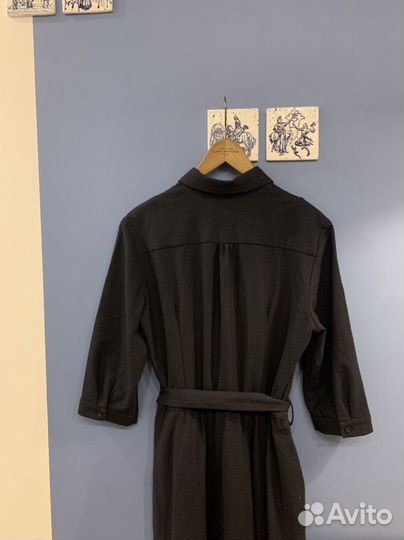 Платье рубашка на поясе е в мелкую клеточку