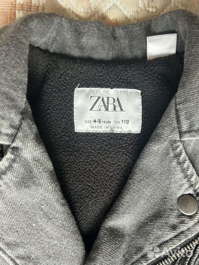 Куртка - косуха джинсовая утепленная Zara 110см