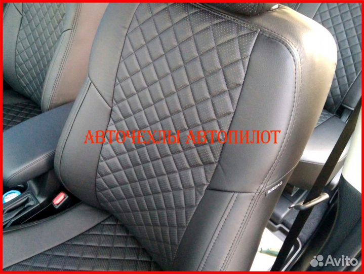 Чехлы Автопилот УАЗ Патриот из экокожи чёрные Ромб