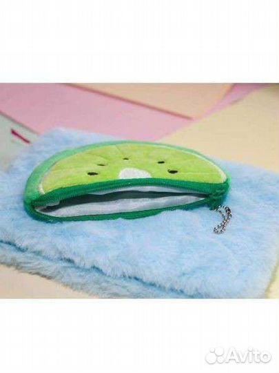 Блокнот пушистый меховой единорог фрукт кот лиса