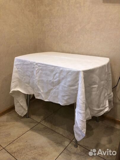Белая льняная скатерть СССР
