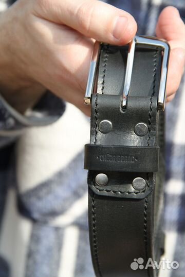 Мужской ремень из кожи буйвола