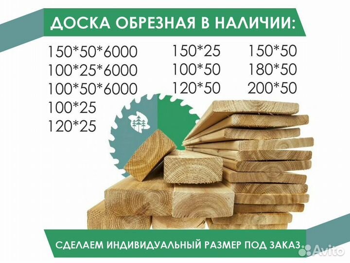 Доска обрезная 100х25