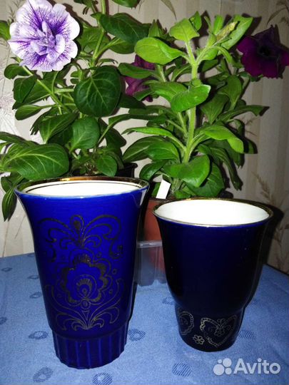 Посуда синий кобальт СССР чашки, штофы, стаканы