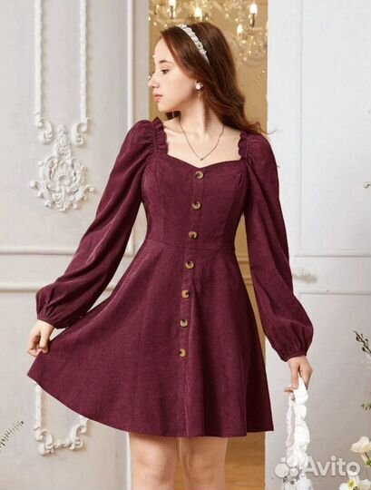 Shein платье с пышными рукавами фонарики