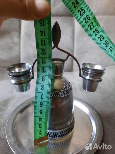 Советский коньячный набор штоф посеребрение