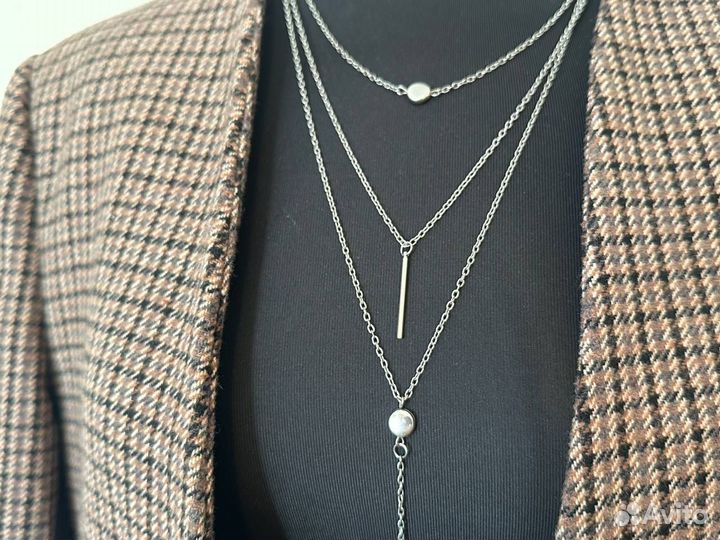 Ожерелье-колье женское цепочка на шею бижутерия