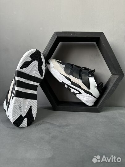 Кроссовки Adidas Niteball Black/white черно-белые