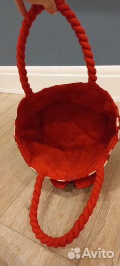 Сумка Красная в горошек белый