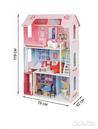 Домик для кукол Paremo Муза с мебелью