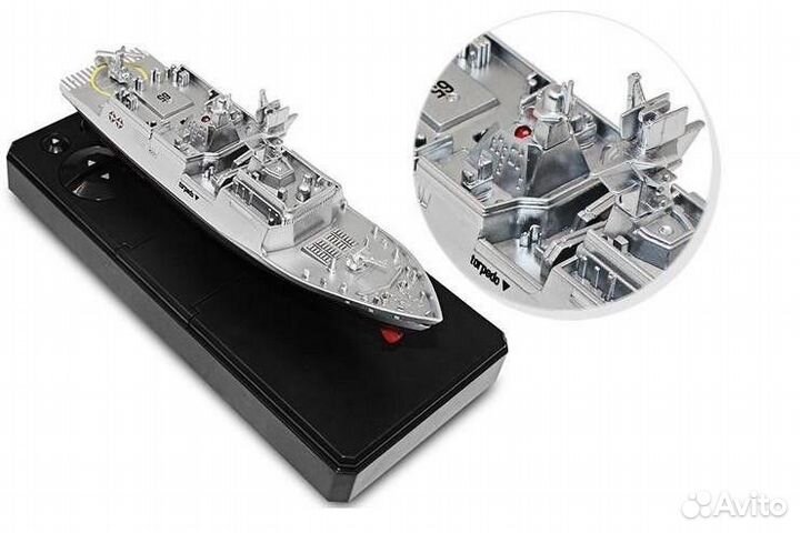 Радиоуправляемый катер фрегат 2.4G - 3318-grey