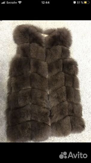 Меховая жилетка из песца