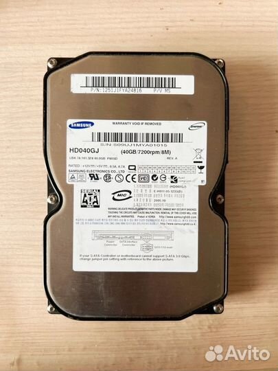 HDD Samsung HD040GJ 40GB/720rpm/8M