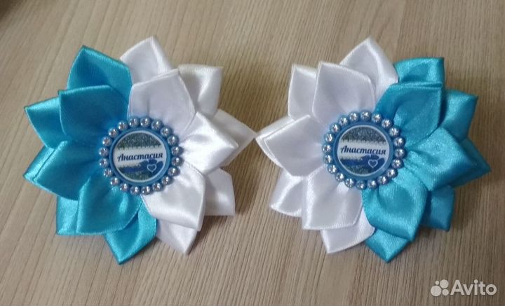 Бантики именные, короны, заколки, ободки