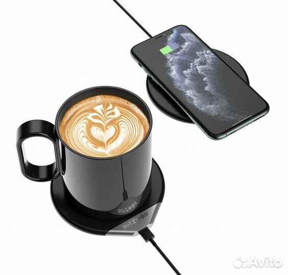 Кружка с подогревом и беспроводной зарядкой