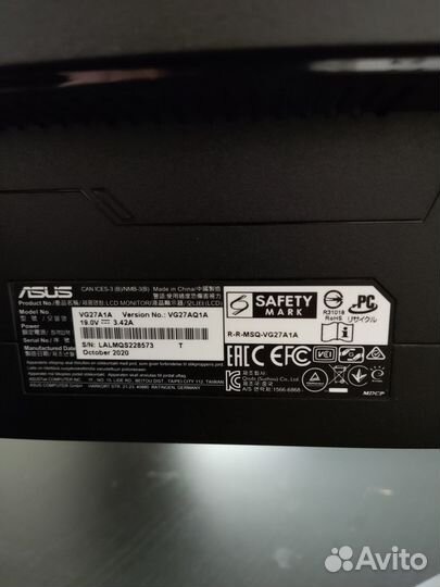 Asus TUF Gaming VG27AQ1A (на гарантии)