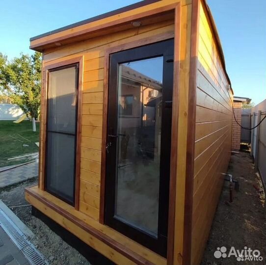 Готовая каркасная баня Скандинавия 6х2,5 BY-2183