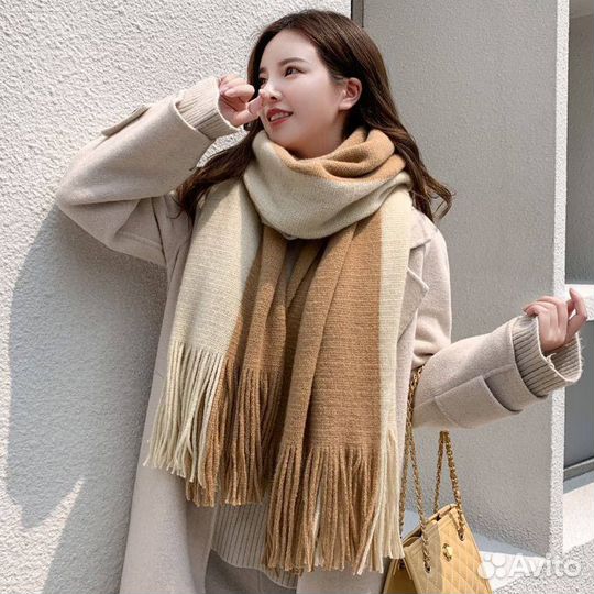Шарфы палантин осенне-зимний теплый