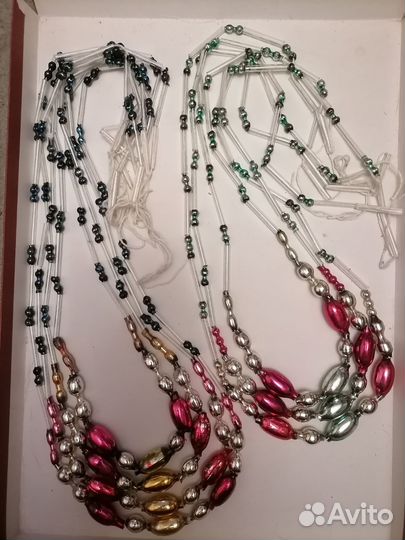 Елочные игрушки СССР бусы