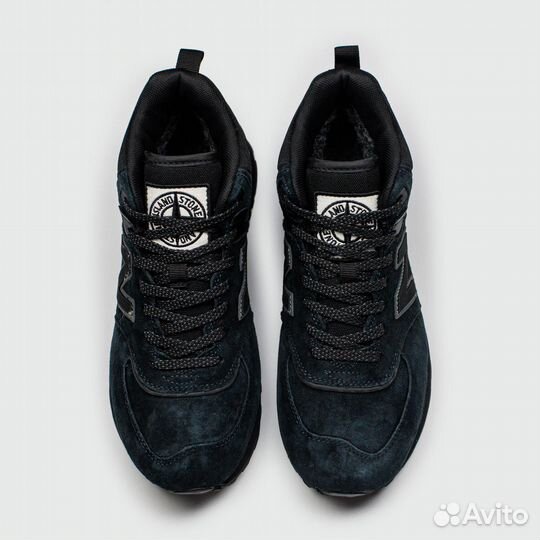 Кроссовки New Balance 574 Mid Navy Black with Fur