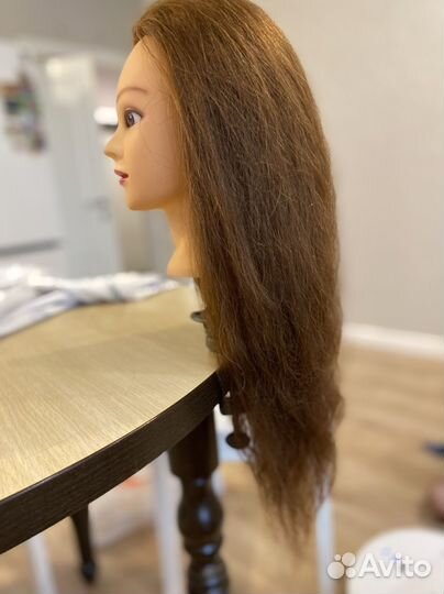 Манекен голова для причесок натуральные волосы