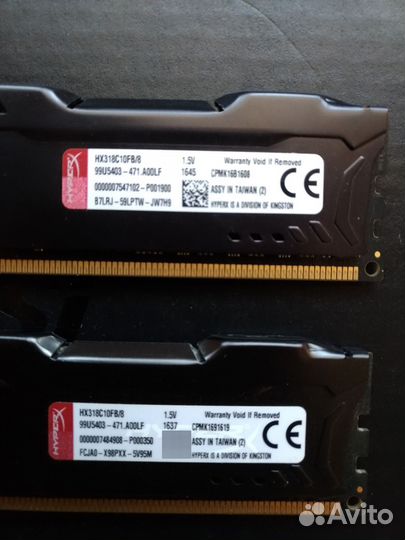 DDR3 Kingston HyperX Fury 16GB Kit (8GBx2) Идеал