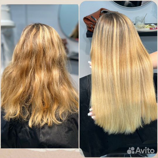 Кератиновое выпрямление, ботокс волос и пилинг