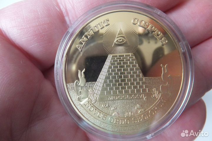 Монета-сувенир Масон Пирамида Novus Ordo Seclorum