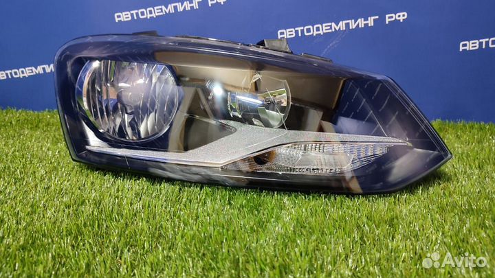 Передняя фара volkswagen polo круг. отражатель