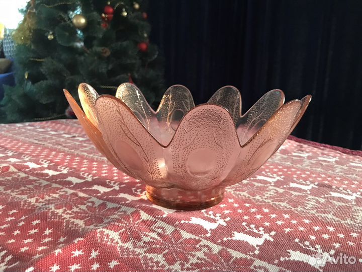 Стеклянный салатник/ваза для фруктов СССР